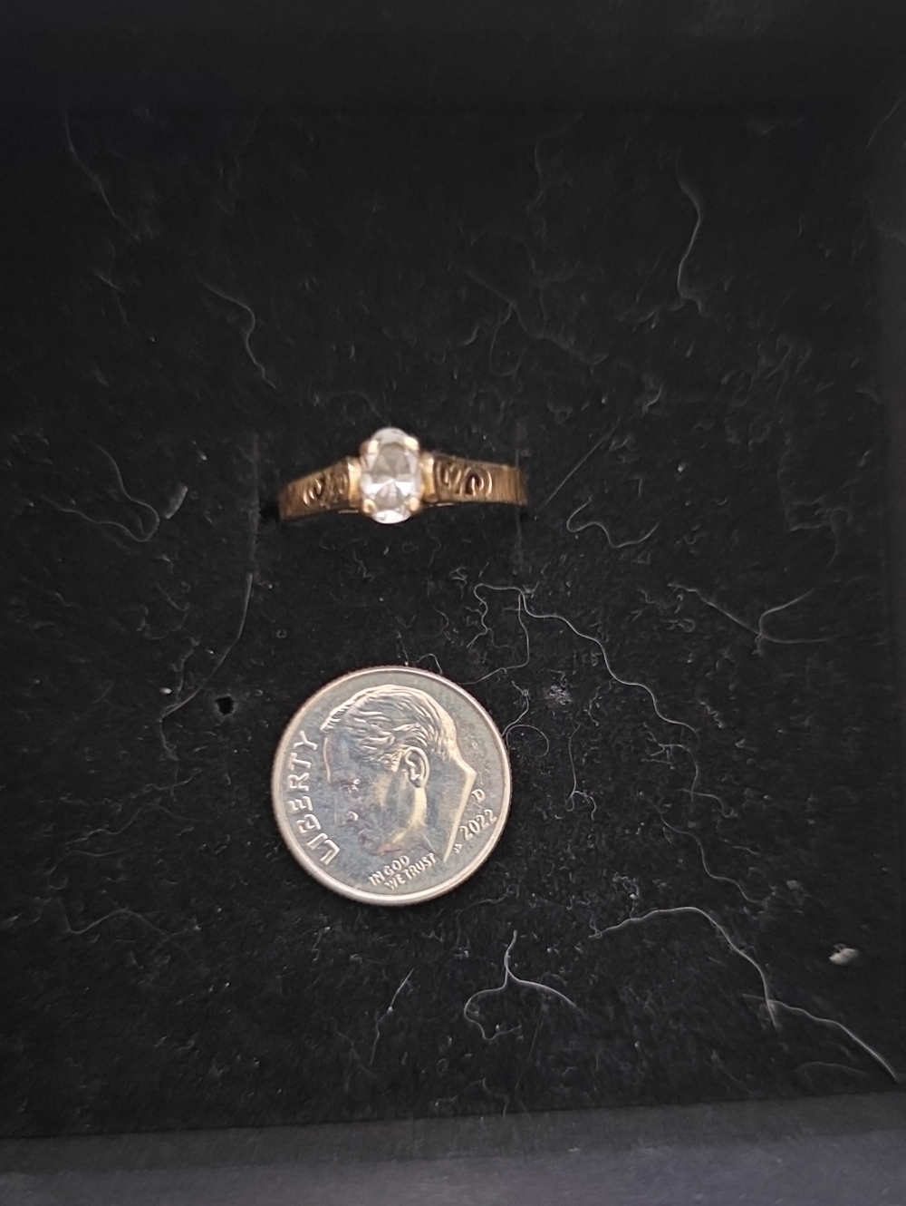 Women's 14K Gold CZ Filigree Ring - Unbranded